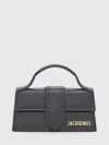 Jacquemus Leather Top Handle Bag With Adjustable Shoulder Strap In Gray