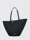 Jacquemus Large Tote Bag Gold Tone Hardware Top Handles In Black