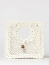 Jacquemus La Spiaggia Embellished Lace-raffia Bag In White
