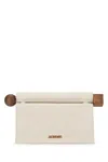 Jacquemus Rectangular Clutch Bag Wooden Handle