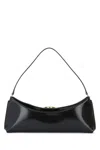 Jacquemus Le Calisso Black Shoulder Bag With Engraved Snap Button In Leather In Black