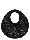 Jacquemus Le Rond Spiaggia Shoulder Bag In Raffia In Black
