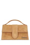 Jacquemus Le Grand Bambino Croc-embossed Suede Top Handle Bag In Brown
