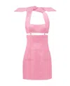 Jacquemus Limao Cutout Woven Halterneck Mini Dress In Pink
