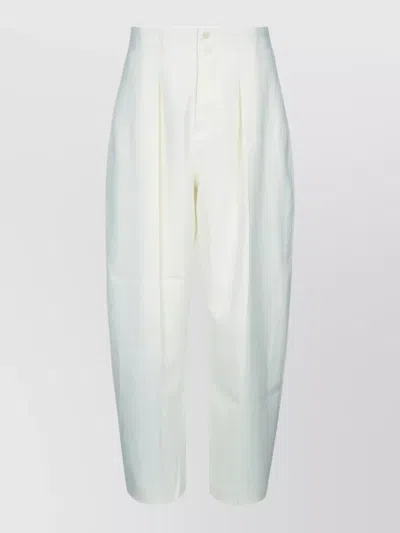 Jacquemus Harvest High Waist Cropped Pleated Pants In Blue