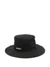 Jacquemus Fringed Edge Artichoke Bob Hat In Black