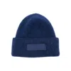 Jacquemus Gros Grain Ribbed Beanie In Blue