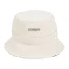 Jacquemus Cotton Bucket Hat With Structured Crown And Wide Brim In White