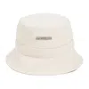 Jacquemus Cotton Bucket Hat With Structured Crown And Wide Brim In White
