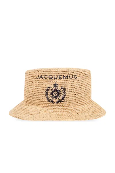 Jacquemus Hat With Logo In Beige