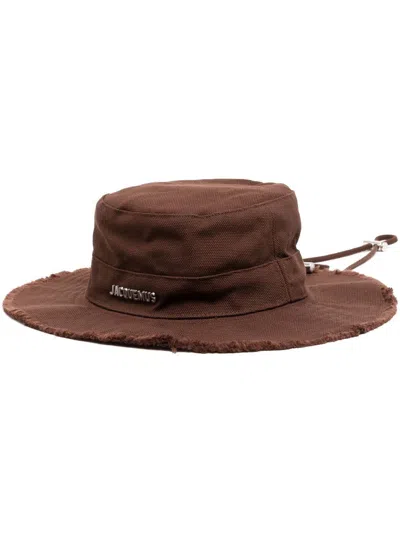 Jacquemus Hat With Logo In Brown