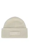 Jacquemus Le Bonnet Grosgrain-trimmed Ribbed-knit Beanie In Neutral