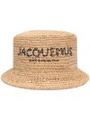 Jacquemus Le Bob Pesco Straw Bucket Hat In Beige