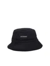 Jacquemus Gadjo Knotted Bucket Hat In Black