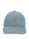 Jacquemus Women Gadjo Denim Baseball Cap With Logo Plaque In Brown