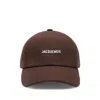 Jacquemus Gadjo Cap With Curved Brim And Eyelet Detailing In Brown