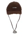 Jacquemus Artichoke Cap With Adjustable Chin Strap In Brown