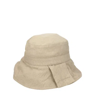 Jacquemus Hats Men Flax Beige/beige Dark In White
