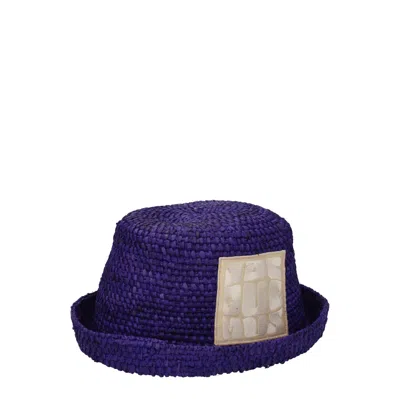 Jacquemus Hats Men Rafia Purple