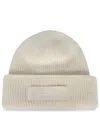 Jacquemus Le Bonnet Grosgrain-trimmed Ribbed-knit Beanie In Neutral