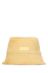 Jacquemus Wide Brim Fur Texture Hat In Paleyellow