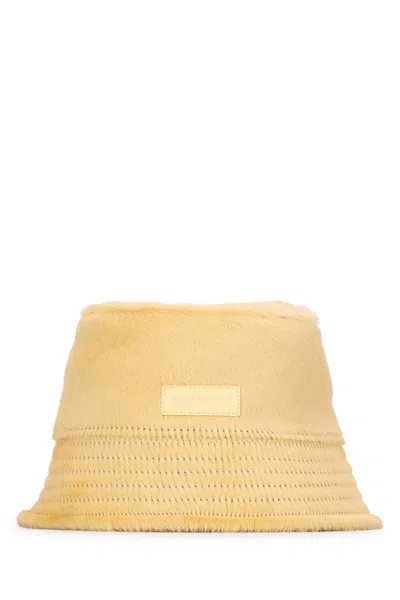 Jacquemus Yellow Les Sculptures 'le Bob Sperone' Bucket Hat In Paleyellow