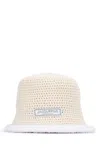 Jacquemus Beige Knitted Bucket Hat In White