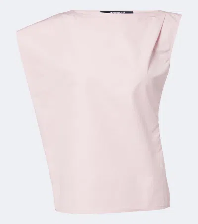 Jacquemus The Drap Asymmetric Top In Pink