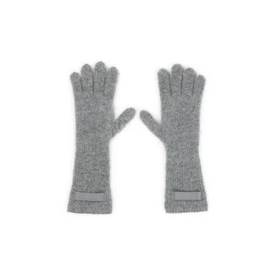 JACQUEMUS HEATHERED GREY ALPACA BLEND GLOVES