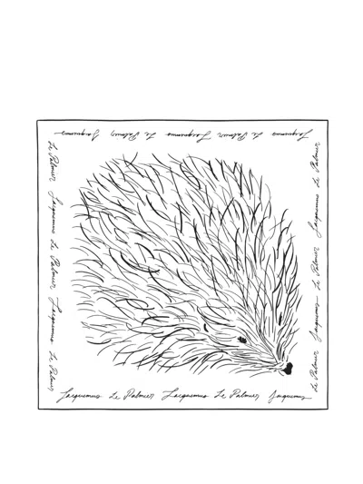 Jacquemus Hedgehog-print Scarf In Yellow