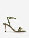 Jacquemus Python-print Leather Sandals In Circular And Square Metal Buckles