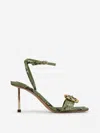 Jacquemus Python-print Leather Sandals In Green