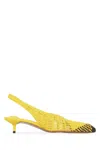 Jacquemus Cubisto Banane Pointed Toe Slingback Pump In Yellow