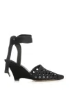 Jacquemus Les Espadrilles 80 Macramé Wedge Sandals In Black