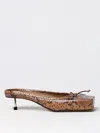 Jacquemus Le Ballet 35 Python Print Leather Square Mules In Braun
