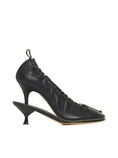 Jacquemus Les Doubles Ballerines Leather Pumps In Black