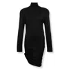 Jacquemus High-neck Draped Dress In Black