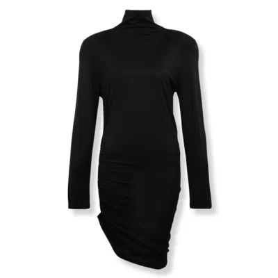 Jacquemus High-neck Draped Dress In Black