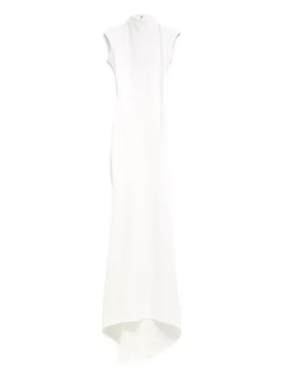 JACQUEMUS HIGH-NECK DRAPED DRESS
