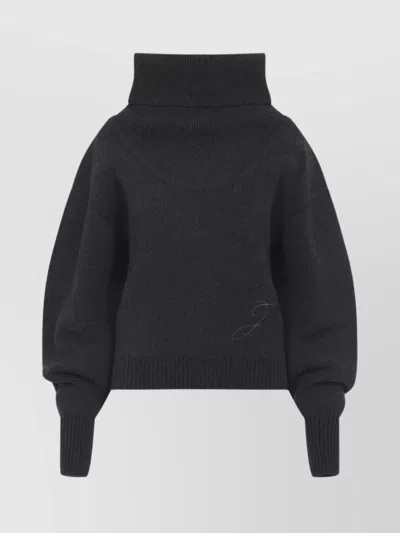 JACQUEMUS HIGH NECK KNITWEAR EMBROIDERED DETAIL