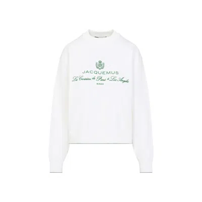 JACQUEMUS JACQUEMUS HIGH-NECK SWEATER WITH CONTRASTING TRIM AND LOGO DETAIL