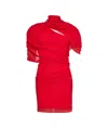 Jacquemus La Robe Castagna Ruffled Pleated Crepe Mini Dress In Red