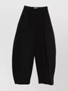 Jacquemus High Waist Balloon Shape Wide Leg Trousers In Black