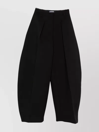 JACQUEMUS HIGH WAIST BALLOON SHAPE WIDE LEG TROUSERS