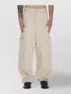Jacquemus High Waist Cargo Trousers With Wide Leg In Neutral