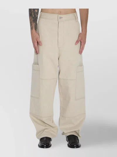 JACQUEMUS HIGH WAIST CARGO TROUSERS WITH WIDE LEG