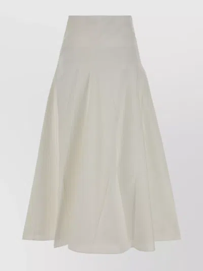 Jacquemus High Waist Flared Skirt Design In White