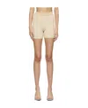 Jacquemus High Waist Knitted Tight Shorts In Nude