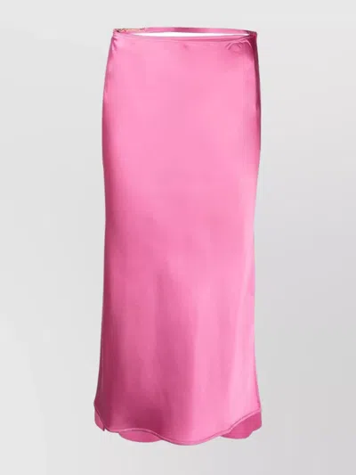 JACQUEMUS HIGH WAIST SATIN MIDI SKIRT