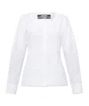 Jacquemus Womens White Tore Cinched Cotton-poplin Shirt In Gray